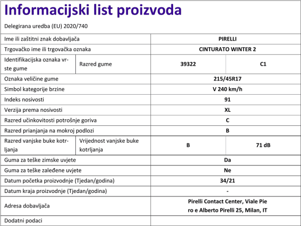 Informacijski list