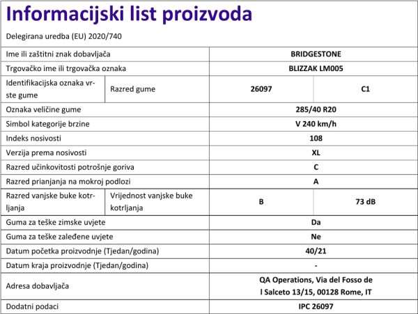 Informacijski list