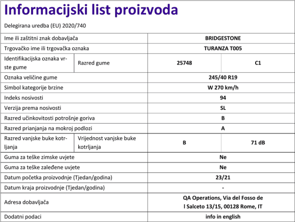 Informacijski list