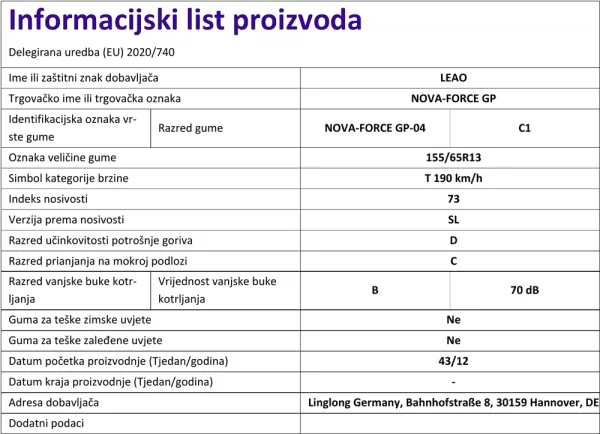 Informacijski list
