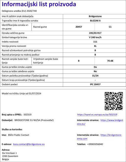 Informacijski list