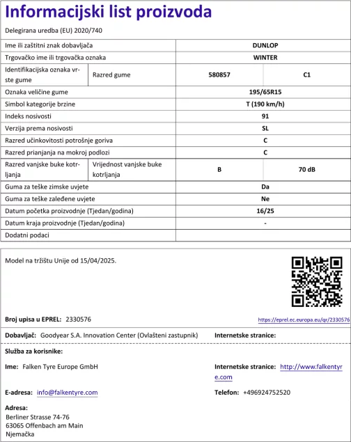 Informacijski list