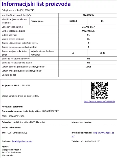 Informacijski list