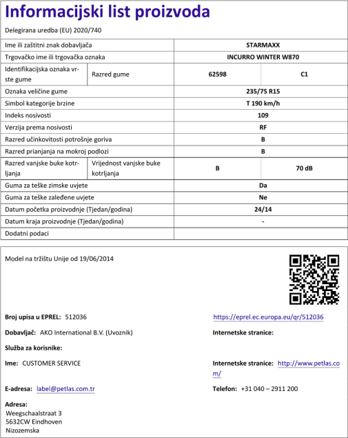 Informacijski list