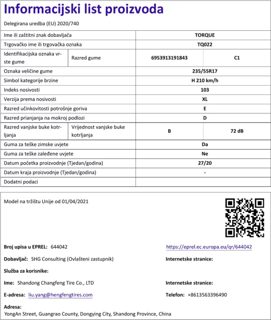 Informacijski list