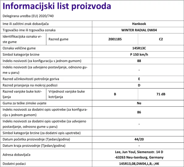 Informacijski list
